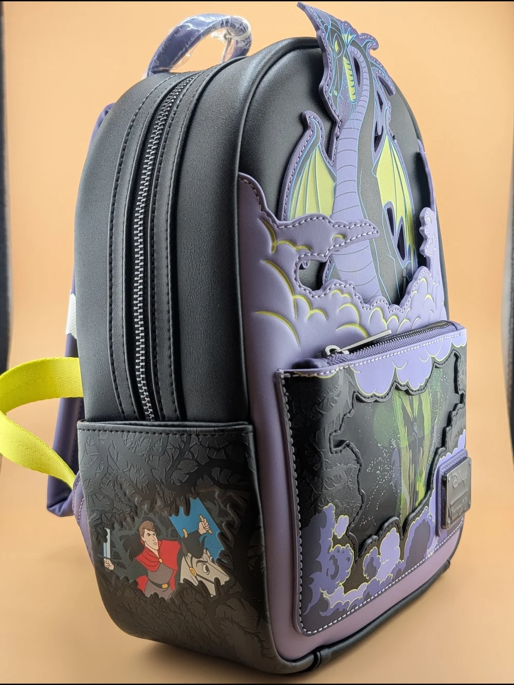 Loungefly Maleficent Dragon Lenticular Glow‑in‑the‑Dark Mini Backpack NWT